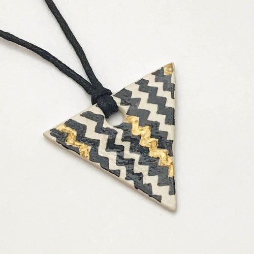 Triangular B&W with Gold Pendant - 3