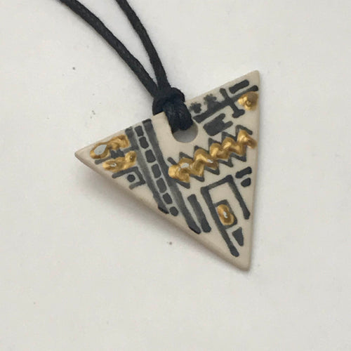 Triangular B&W with Gold Pendant - 4